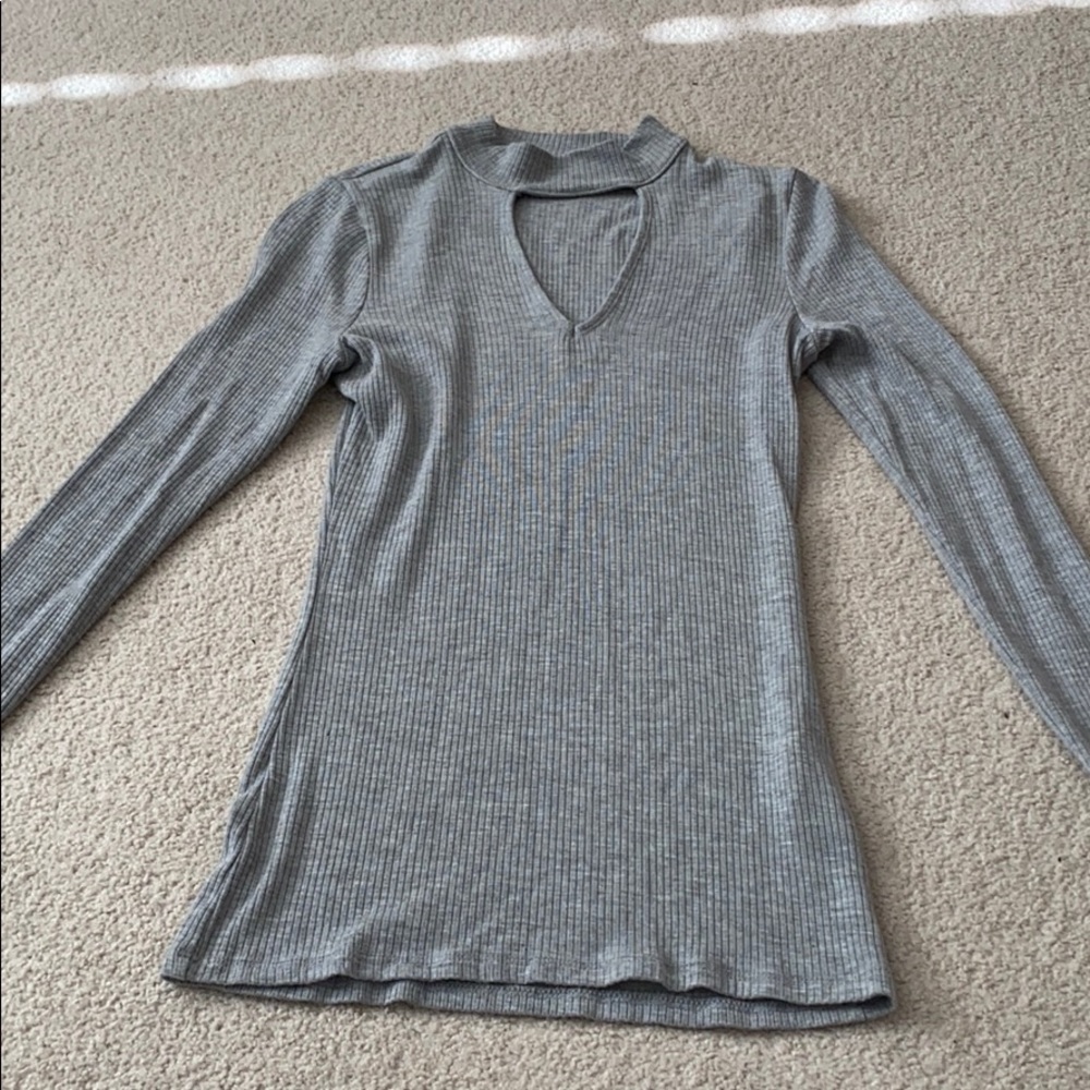 Girls Long Sleeve Gray Shirt